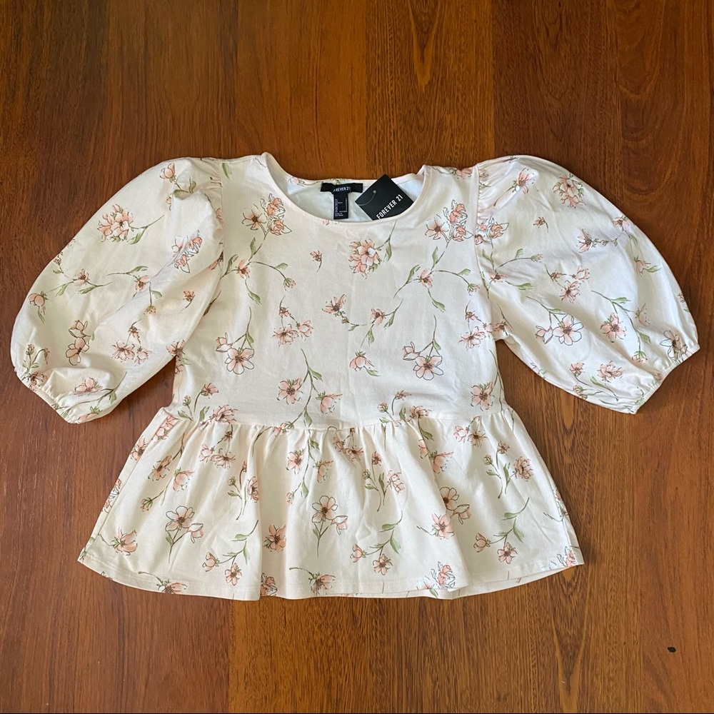 Forever 21 Pink Peplum Top